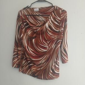 Chic Swirl Pattern Women's Blouse (0327)